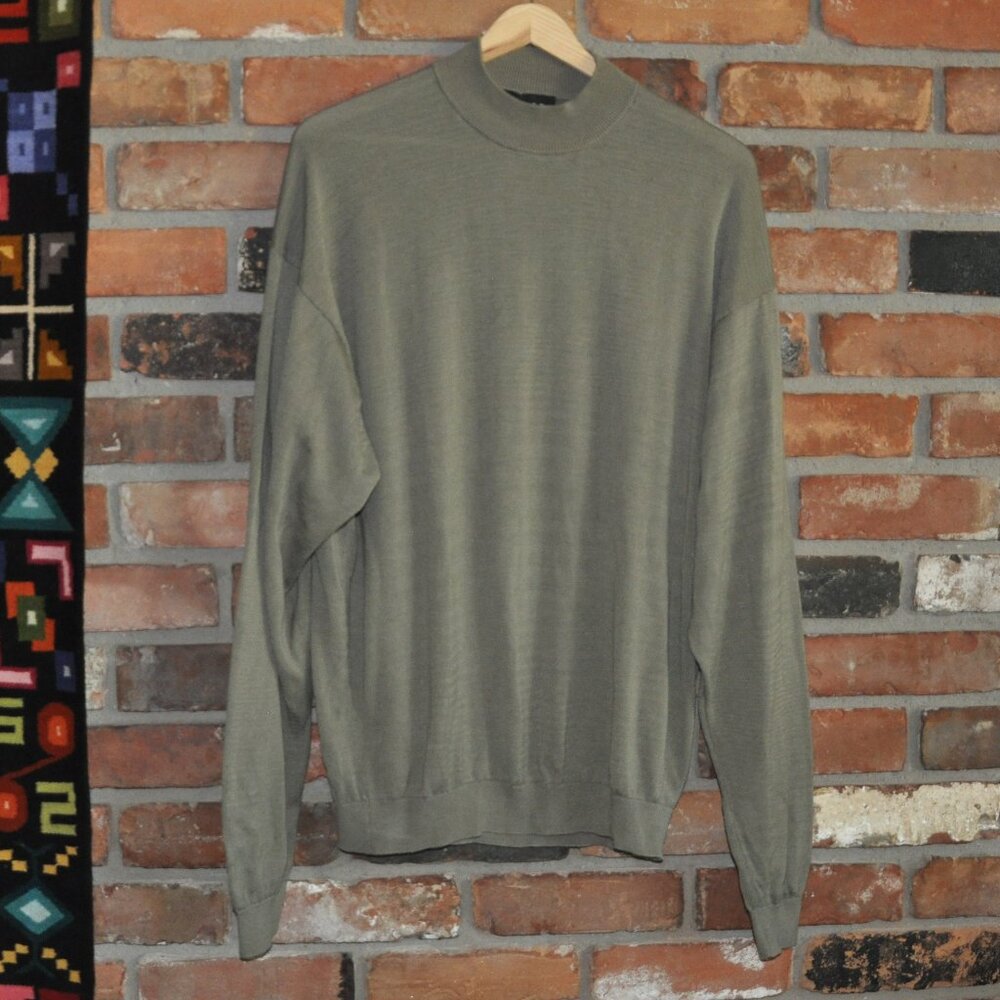 Baracuta 55% Silk, 45% Cotton Green Crew Neck Sweater L